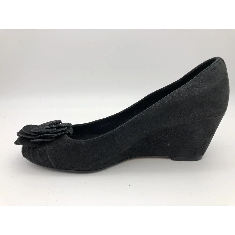 Donald J Pliner Women's Black Velvet Slip On Platform Wedge Shoes‎ 7M